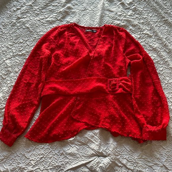 Long sleeves red blouse - Picture 2 of 2
